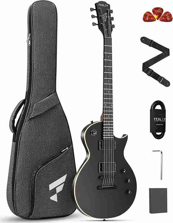 Fesley 39" LP Electric Guitar Kit: Full Size Solid Body Electric Guitars for Beginners with Humbucker Pickups, Poplar Body, Mahogany Neck,22 Frets,6 String Guitar with Gig Bag,Cable,FLP350,Matte,Black Explore 20 Fascinating Musical Instruments That Start With E and Their Unique Sounds